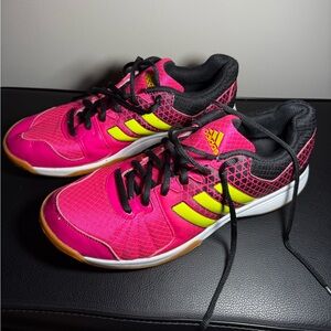 Adidas Women's Vibrant Pink and Neon Yellow Athletic Shoes